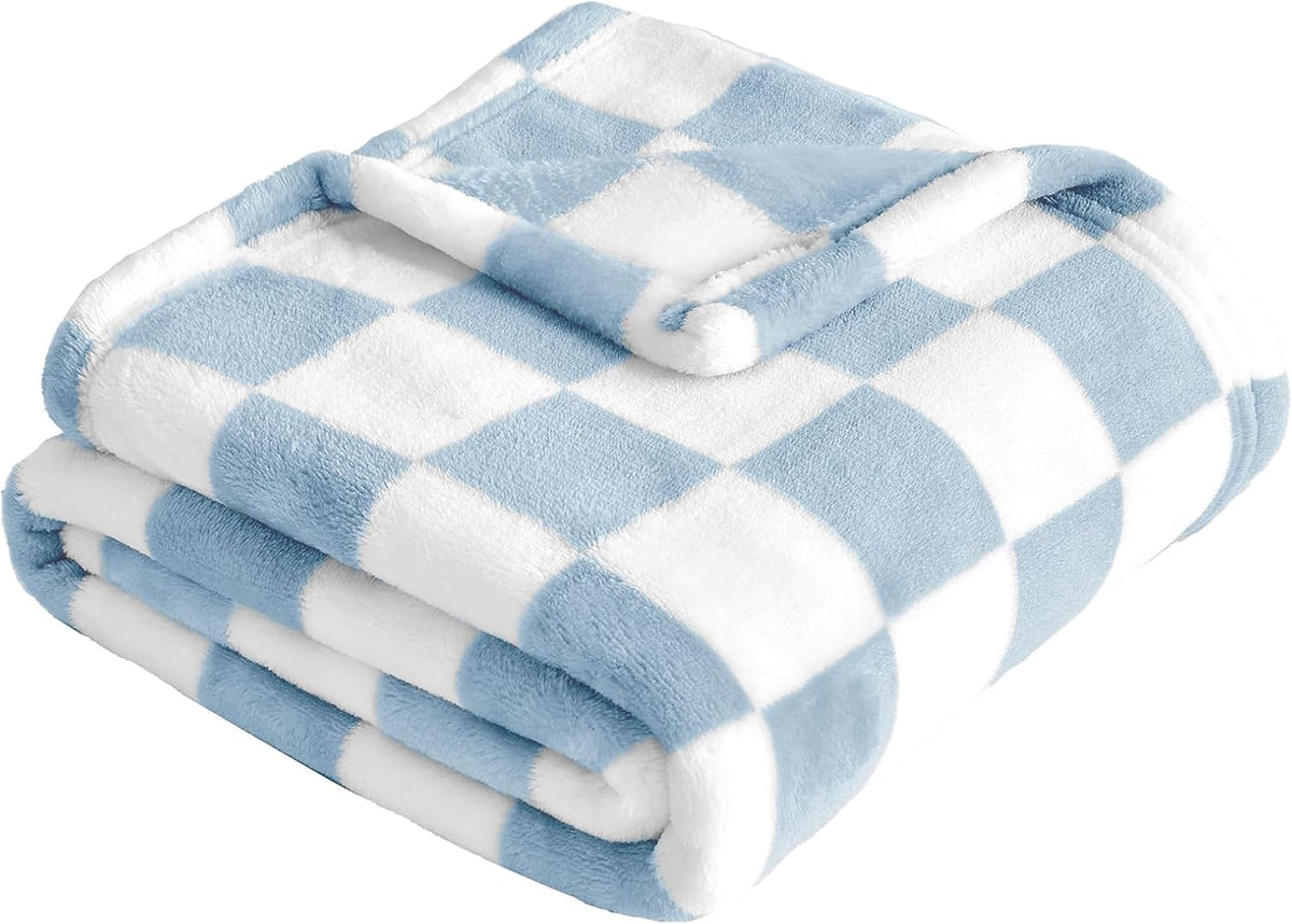 Yurhap Checkered Baby Blanket Fleece Baby Blankets for Boys, Ultra Soft Cozy Fluffy Infant Toddler Newborn Receiving Blankets for Crib Stroller