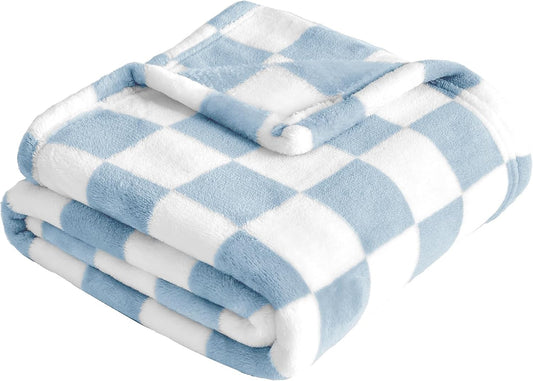 Yurhap Checkered Baby Blanket Fleece Baby Blankets for Boys, Ultra Soft Cozy Fluffy Infant Toddler Newborn Receiving Blankets for Crib Stroller