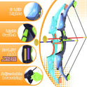 2 Pack Kids Bow and Arrow Set with LED Flash Lights, 14 Suction Cup Arrows and Fluorescence Standing Target-Perfect Indoor and Outdoor Game Archery