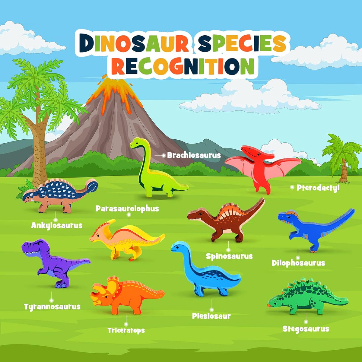 Dinosaur Toys for Kids 3-5: Wooden Stacking Montessori Toys for 3 4 5 6 7 8 Year Old Boys Girls Christmas Birthday Gifts for Kid Ages 4-8 Balance