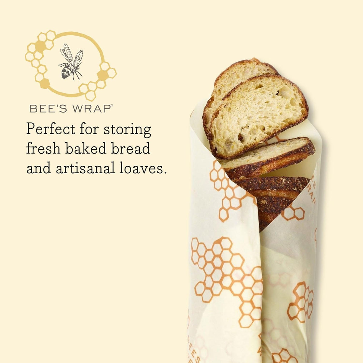 Bee's Wrap Beeswax Wraps for Food - Bread Wrap - Made in USA Reusable Bread Storage Bags - Organic & Eco-Friendly Alternative to Aluminum Foil