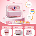 Instant Camera, Front Rear Dual Selfie Kids Camera with 1080P Videos, Holiday Birthday Gifts for Kids Age 3-12, Toddler Portable Travel Print Digital