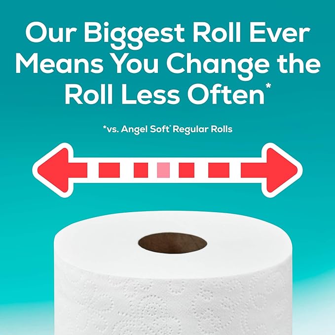 Angel Soft Toilet Paper, 6 Super Mega Rolls = 36 Regular Rolls, Soft and Strong Toilet Tissue