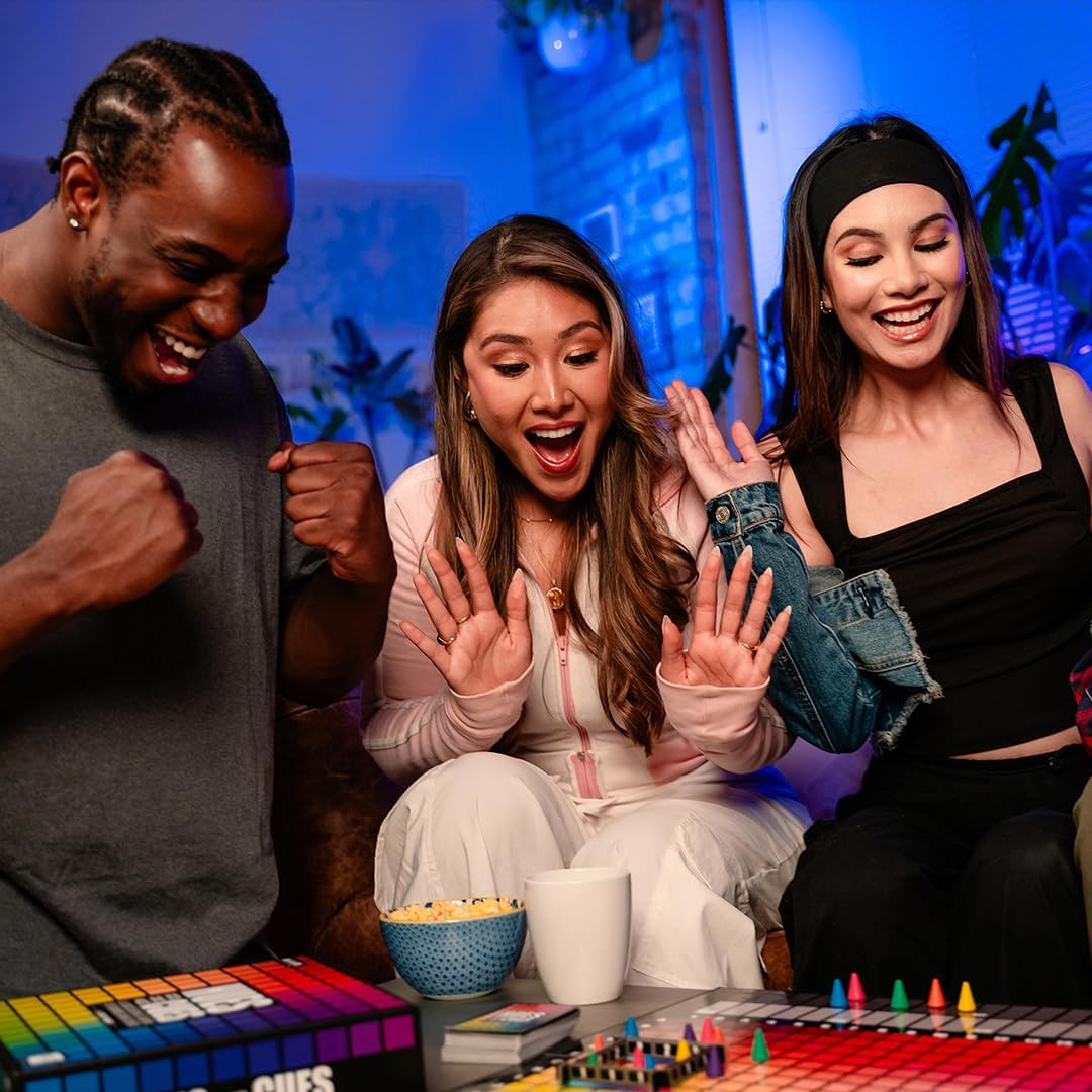HUES and CUES - Vibrant Color Guessing Board Game for 3-10 Players Ages 8+, Connect Clues and Guess from 480 Color Squares