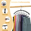 Legging Organizer for Closet, Metal Yoga Pants Hangers 2 Pack w/10 Clips Holds 20 Leggings, Space Saving Hanging Closet Organizer w/Rubber Coated