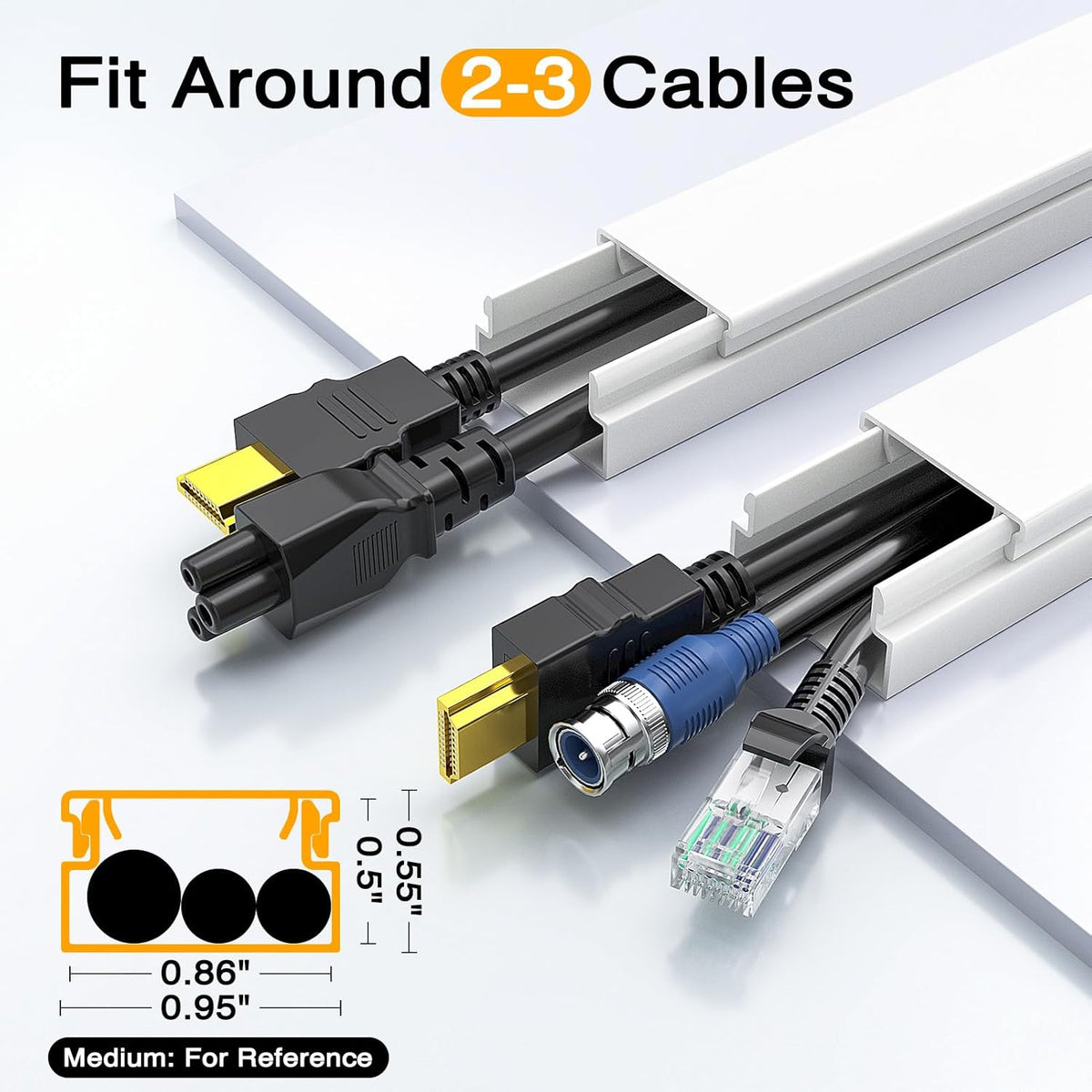 Delamu Cord Hider, 157in Wire Covers for Cords on Wall, Premium Cable Hider Cord Covers for Wires, Cable Management Wire Hiders for TV, Cable Raceway
