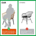 3 Piece Patio Bistro Set, Outdoor Wicker Apartment Balcony Furniture Sets, Rattan Table and Chairs Set of 2 for Porch Backyard Lawn Poolside Deck