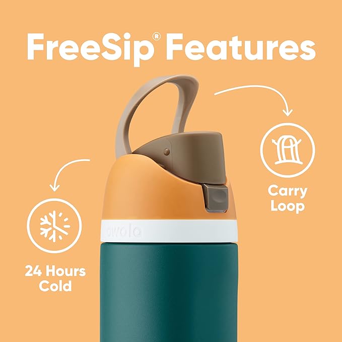 Owala FreeSip Insulated Stainless Steel Water Bottle with Straw, BPA-Free Sports Water Bottle, Great for Travel, 24 Oz, Denim
