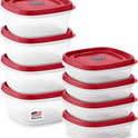 Rubbermaid 16-Piece BPA-Free Plastic Food Storage Set, Red Vented Lids - Microwave, Dishwasher Safe: Perfect for Meal Prep, Leftovers, and Kitchen