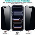 PEHAEL 3+3Pack for iPhone 17 Pro Max Privacy Screen Protector with Camera Lens Protector Full Coverage Anti-Spy Tempered Glass Film 9H Hardness Easy