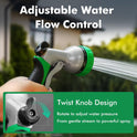 RESTMO Garden Hose Nozzle, Heavy Duty Metal Water Hose Nozzle with 7 Adjustable Spray Patterns, High Pressure Hand Sprayer with Flow Control for
