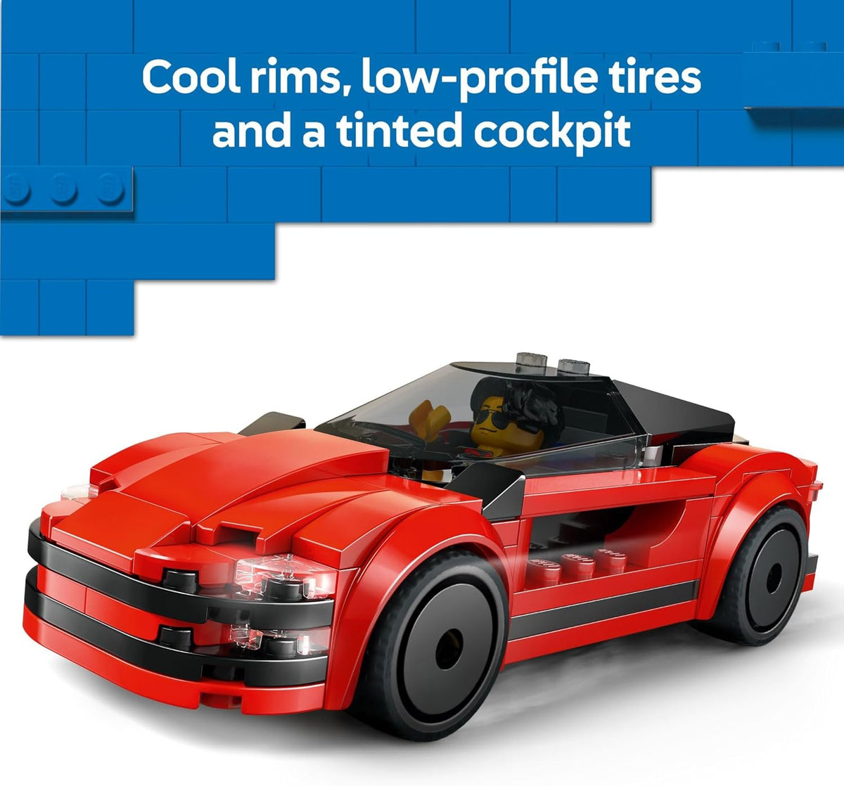 LEGO City Red Sports Car Toy - Building Toy for Kids, Boys and Girls, Ages 5+ - Educational Gift for Birthdays and Holidays - Includes Driver