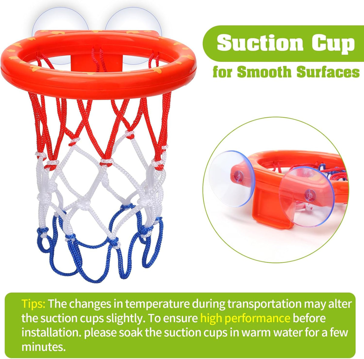 Bath Toys - Bathtub Basketball Hoop for Kids Toddlers - Bath Toys Shower Toys for Kids Ages 4-8,Suction Cup Basketball Hoop & 3 No Hole Balls Set for