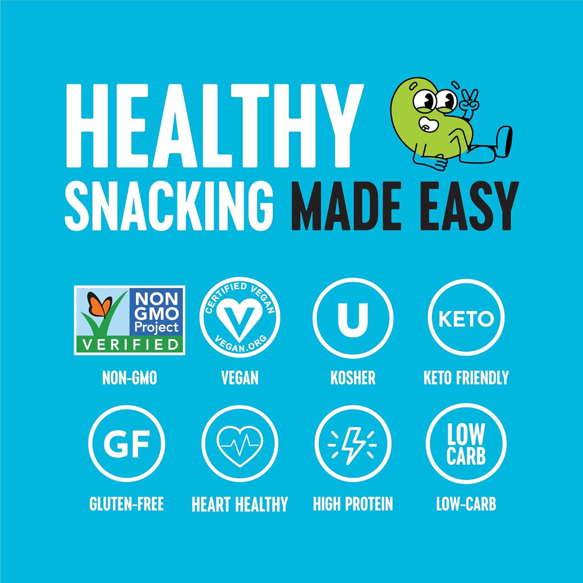The Only Bean Crunchy Roasted Edamame - Healthy Snacks for Adults and Kids (Variety Pack), Low Carb Keto Snack Food, Vegan Gluten Free High Protein