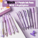 Four Candies Lavender Series Gel Pens, Black & Purple Ink Writing Pens with 0.5 mm Smooth Fine Point, School Office Stationery Supplies Desk