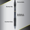 Pilot G2 Premium Gel Roller Pens 0.7, Fine Point Smooth Writing Pens Black, Pack of 12