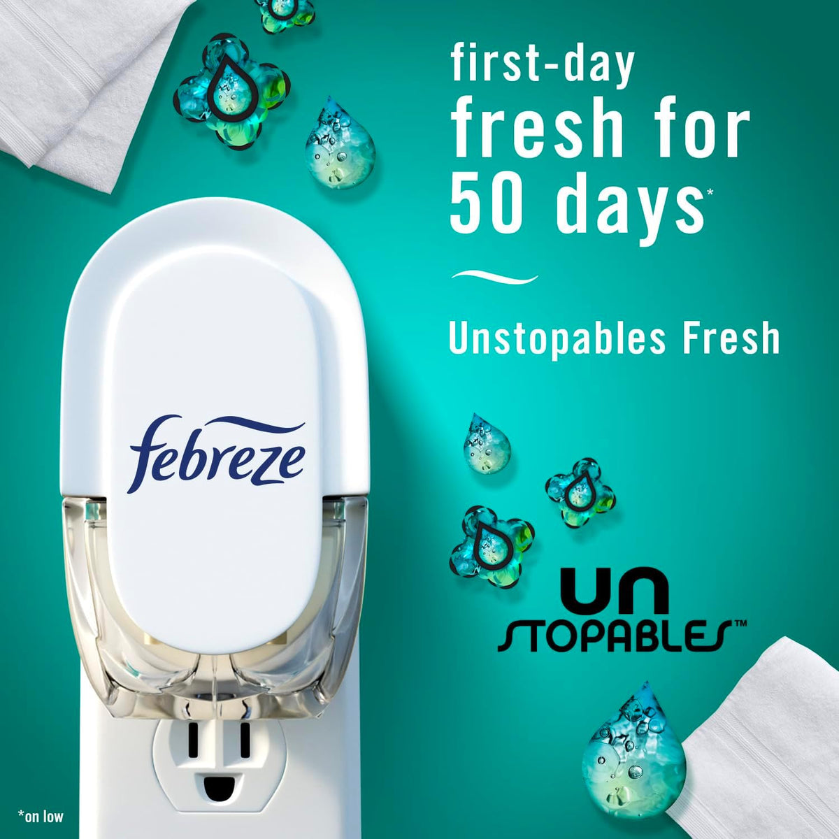 Febreze Plug in Air Freshener, Odor-Fighting Scented Oil Refill, Air Fresheners for Home and Bathroom and Kitchen, Long Lasting for Strong Odors