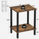 TUTOTAK End Table, Set of 2, Side Table, Nightstand, 2-Tier Storage Shelf, Sofa Table for Small Space, Living Room, Bed Room TB01BB035