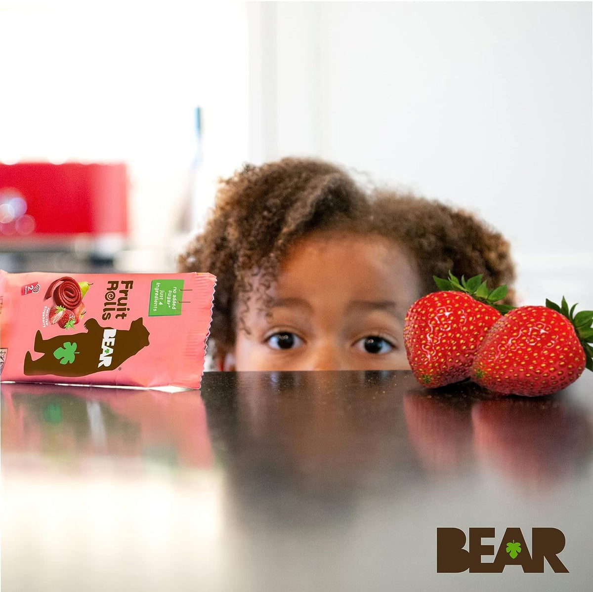 BEAR Real Fruit Snack Rolls - Gluten Free, Vegan, and Non-GMO - Strawberry – 36 Rolls, Healthy School And Lunch Snacks For Kids And Adults, 0.7 Ounce
