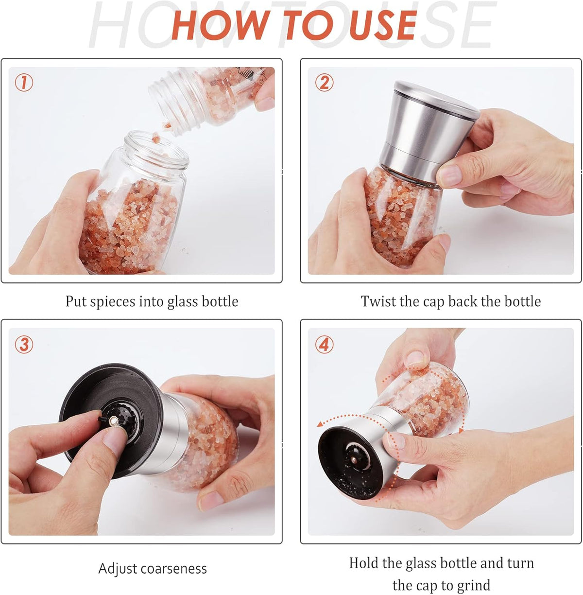 Original Stainless Steel Salt or Pepper Grinder - Top Spice Mill with Ceramic Blades, Brushed Stainless Steel and Adjustable Coarseness By Pepper