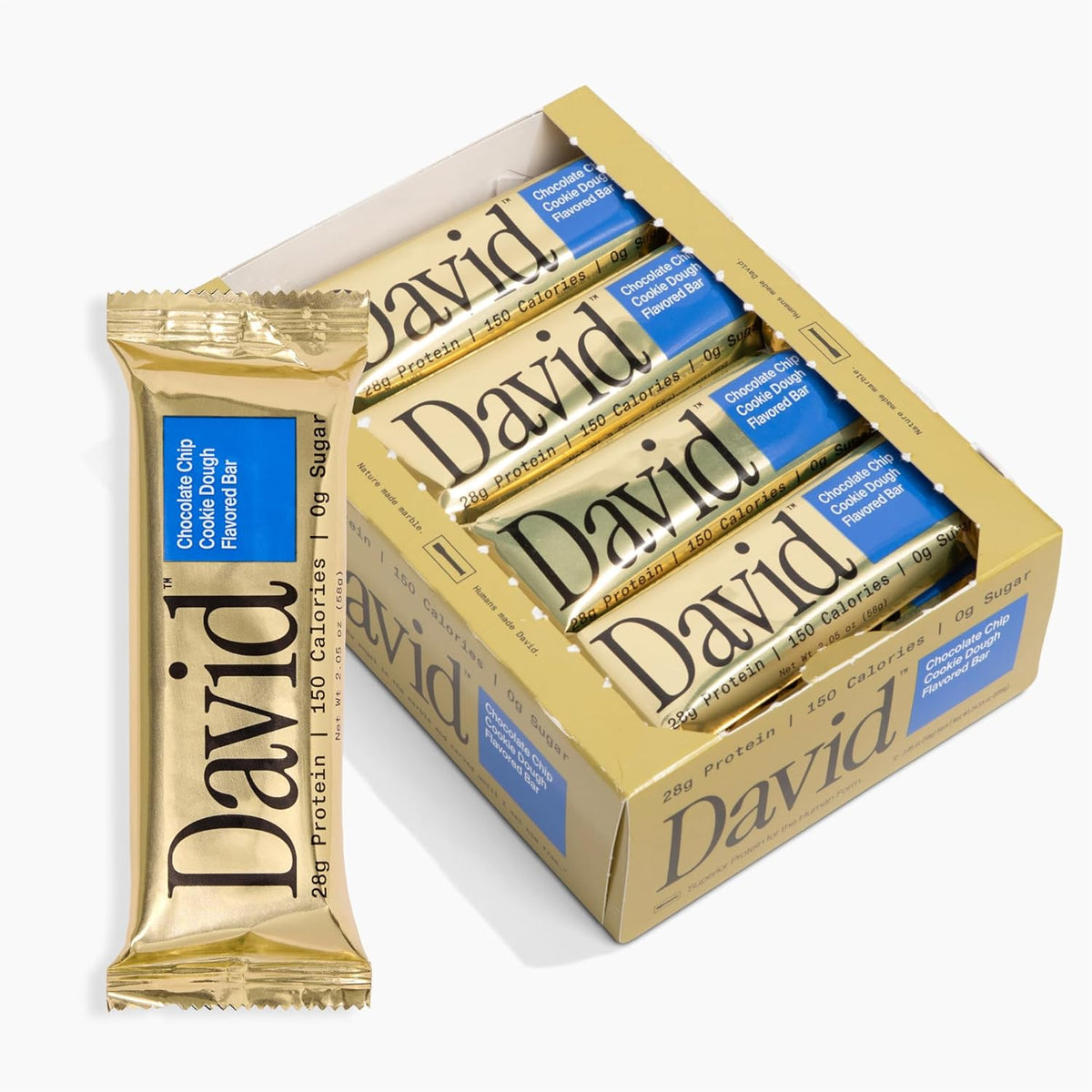 David High Protein Bars No Sugar - Sugar Free Protein Bars, Low Carb, Gluten Free - 28g of Protein, 150 Calories - David Bar On-The-Go Snack
