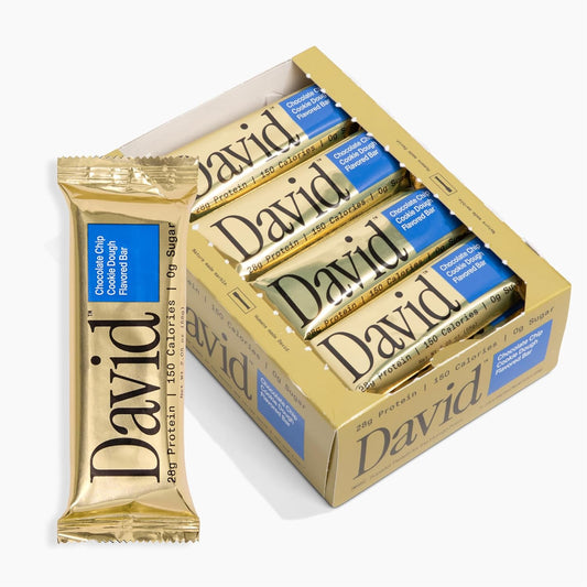 David High Protein Bars No Sugar - Sugar Free Protein Bars, Low Carb, Gluten Free - 28g of Protein, 150 Calories - David Bar On-The-Go Snack