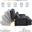 MAXYOYO Adjustable Floor Sofa Couch with 2 Pillows, Multi-Functional Bean Bag Bed, 5-Position Foldable Lazy Sofa Sleeper Bed with Armrest, Versatile
