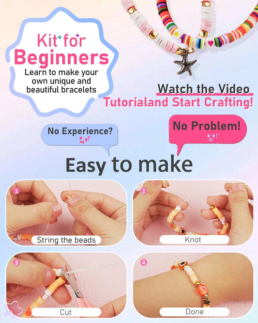 Mio Angle Bracelet Making Kit for Beginner 5000Pcs Preppy Polymer Friendship Bracelet Making with Charms Kit for Jewelry Making DIY Arts and Crafts