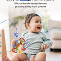 Baby Montessori Sensory Teething Toy – Safe, Multi-Functional BPA-Free Silicone Teether Toy for Babies 0-12 Months – Vibrant Rattle for Teething