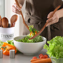 Zulay Kitchen 6-Piece Wooden Spoons for Cooking - Smooth Finish Teak Wood Utensils - Soft Comfort-Grip Cooking Wood Spoons Non-Stick Teak