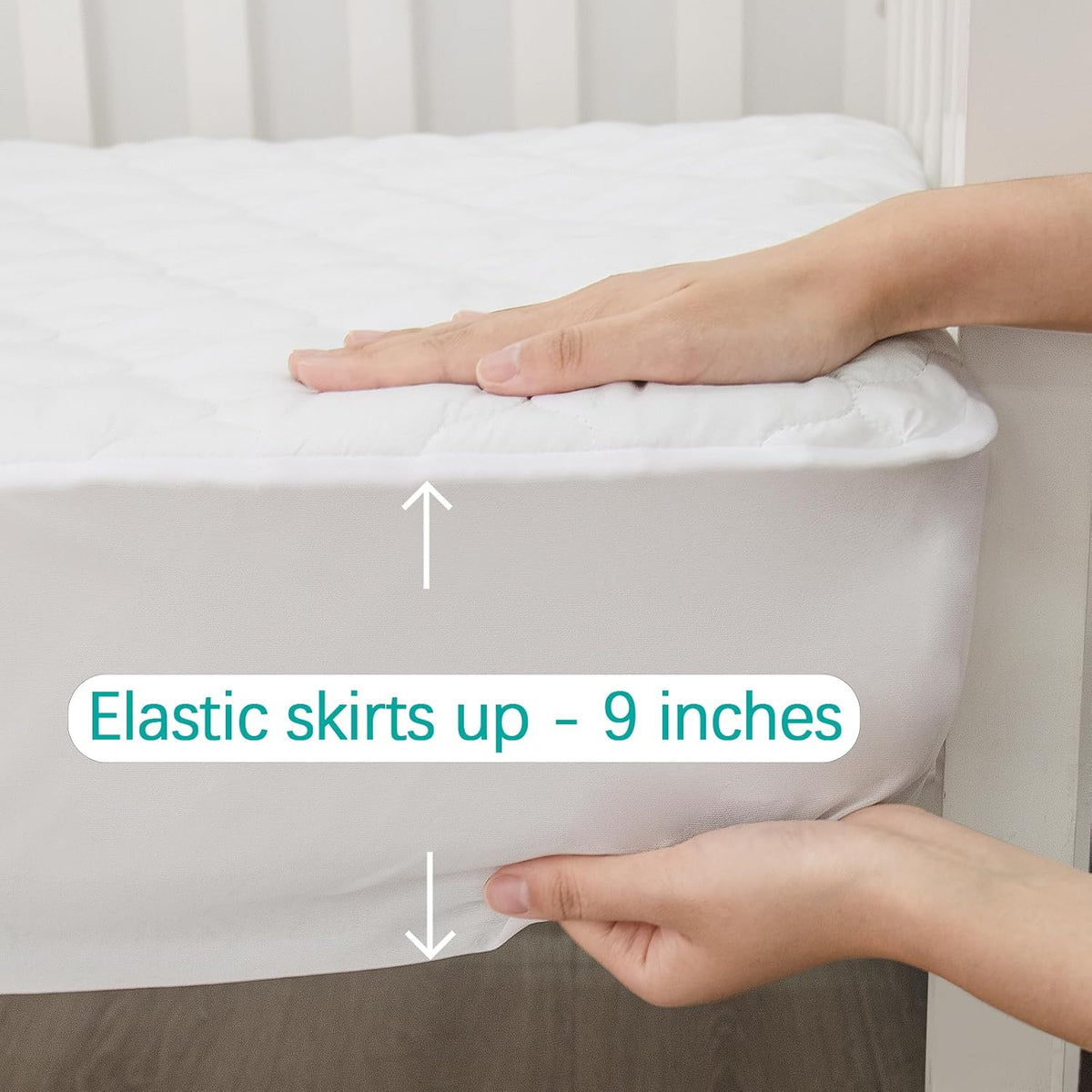 Crib Mattress Protector Sheets Fitted Waterproof Crib Mattress Pad Cover, Noiseless & Machine Wash 100% Absorbent Crib/Toddler Mattress Protector