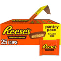 REESE'S Milk Chocolate Snack Size Peanut Butter Cups, Candy Pantry Pack, 13.75 oz (25 Pieces)