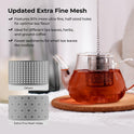 Reinmoson Tea Strainers for Loose Tea, Extra Fine Mesh Tea Infuser, 304 Stainless Steel & Updated Slim Threaded Lid, Loose Leaf Tea Steeper for Black