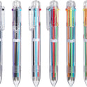 Favide 22 Pack 0.5mm 6-in-1 Multicolor Ballpoint Pen,6-Color Retractable Ballpoint Pens for Office School Supplies Students Children Gift,Kids Party
