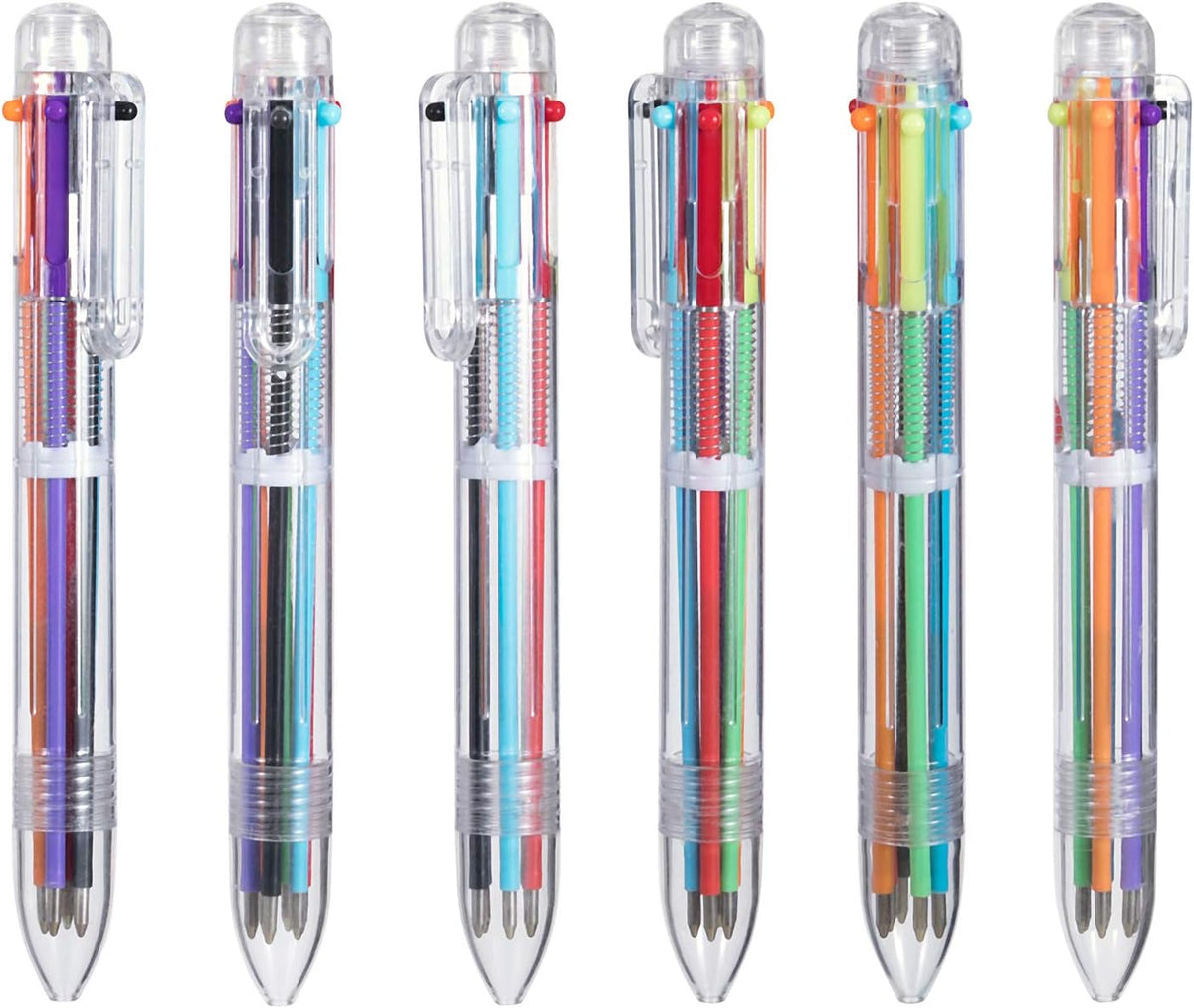 Favide 22 Pack 0.5mm 6-in-1 Multicolor Ballpoint Pen,6-Color Retractable Ballpoint Pens for Office School Supplies Students Children Gift,Kids Party