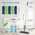 Spray Wet Mops for Hardwood Floor Cleaning: MEXERRIS Floor Mop with 5 Washable Pads for Swiffer Powermop & 2 Refillable Bottles - Home Commercial