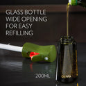 FLAIROSOL OLIVIA Oil Sprayer for Cooking, 200ml Glass Olive Oil Sprayer, Continuous Cooking Spray with Portion Control, Oil Dispenser for Kitchen