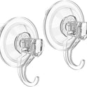 VIS'V Wreath Hanger, Large Suction Cup Wreath Hooks, Heavy Duty, 22 LB Capacity, Removable and Reusable, Clear, 2 Pcs