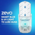Zevo Flying Insect Trap & Cartridge - Plug in Fly Trap & Indoor Bug Catcher for Gnats, House & Fruit Flies - Mess-Free - Use in Any Room - Uses Blue