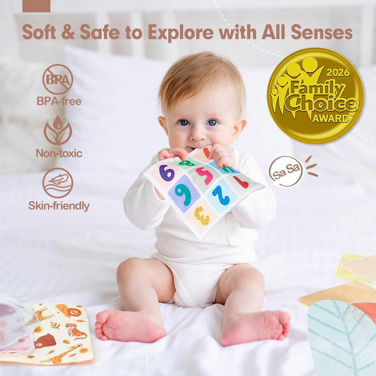hahaland Baby Tissue Box Toy - Baby Toys 6-12 Months Stocking Stuffers for Babies Montessori Toys for 6 Month Old Must Haves - Boy Girl Shower Gifts
