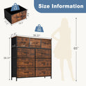 DUMOS Dresser for Bedroom, Storage Organizer with 9 Drawers, Chest of Drawers with Fabric Bins, Sturdy Metal Frame, Wood Tabletop for Guest Room