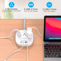 Flat Plug Power Strip, 6ft Ultra Flat Extension Cord - 3 Outlets 4 USB Ports (2 USB C) 22.5W/4.5A Desktop Charging Station, Power Strip No Surge