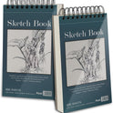 Small Sketchbook 5.5" x 8.5" - 2 Pack Top Spiral Mini Sketch Pad, Small Sketch Book Hard Cover, 100 Sheets Each 68lb/100gsm - Mini Drawing Paper for