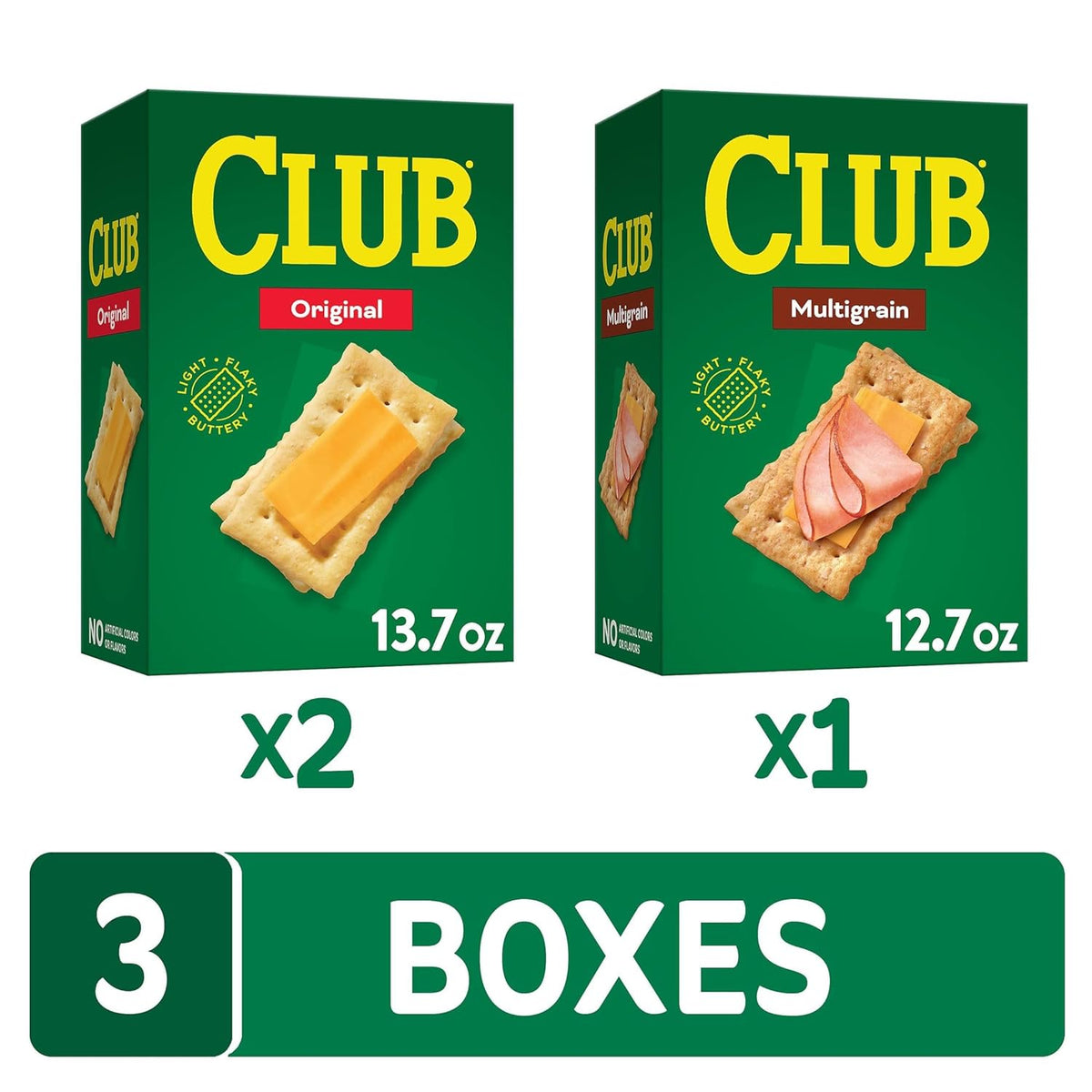 Club Crackers, Lunch Snacks, Snack Crackers, Variety Pack (3 Boxes)