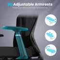 Farini Office Chair Ergonomic Desk Chair, High Back Computer Chair with Wheels, Home Sutdy Chair for Heavy People, Office Chair Adjustable Seat