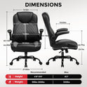 GTRACING Office Computer Gaming Chair Ergonomic Desk Chair for Adults with Lumbar Support Flip-Up Arms Adjustable Height Swivel Wheels PU Leather