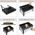 Barbecue Grill, Charcoal Grill Folding Portable Lightweight Barbecue Grill Tools for Outdoor Grilling Cooking Camping Hiking Picnics Tailgating