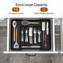 Extra Large Expandable Silverware Organizer, BPA-Free Food-Safe Cutlery Flatware Organizer, Kitchen Utensil Drawer Organizer, Adjustable Silverware