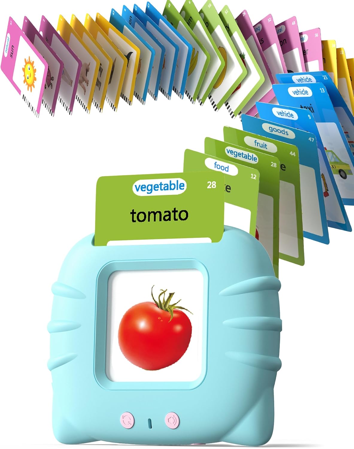 Talking Flash Cards for Toddlers 1 2 3 4 Year Olds, Montessori Language Learning with 224 Words, Pocket Speech Therapy and Autism Playthings