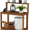 Furinno FG17478 Tioman Outdoor Patio Furniture Hardwood Potting Bench, Natural